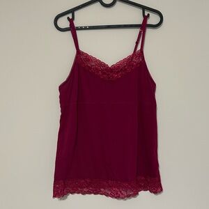 ELLE | Vintage Y2K MUST HAVE Cami Red Lace Trim